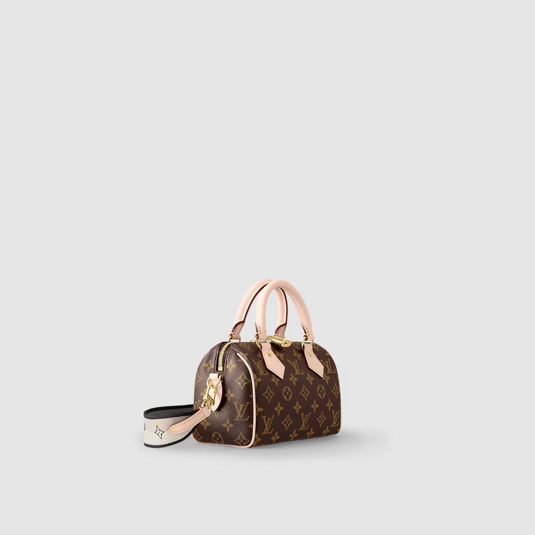 Túi Louis Vuitton Speedy Bandouliere 20 Monogram Nữ Đen Nâu